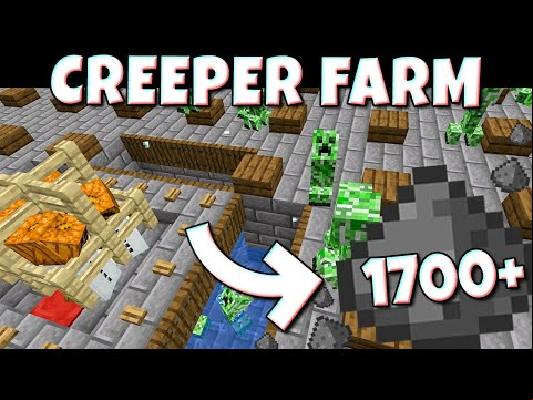 Best Creeper Farm With Snow Golems - Without Cats &amp; Redstone - [Check Description]