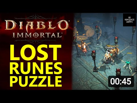 Diablo Immortal Lost Runes Puzzles - Light 9 Lamps &amp; Mirror Slide Solution